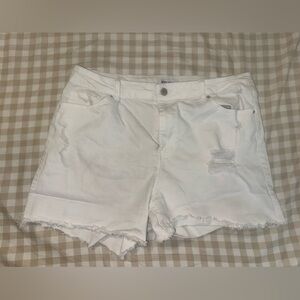 Women's White Distressed Denim Shorts- Size 3xl